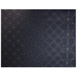 Tissu sashiko préimprimé - Multi motif marine