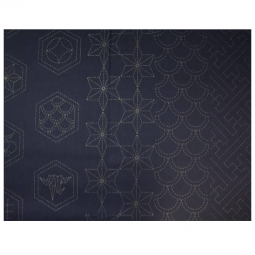 Tissu sashiko préimprimé - Multi motif marine