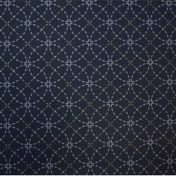 Tissu sashiko préimprimé - Shippo marine