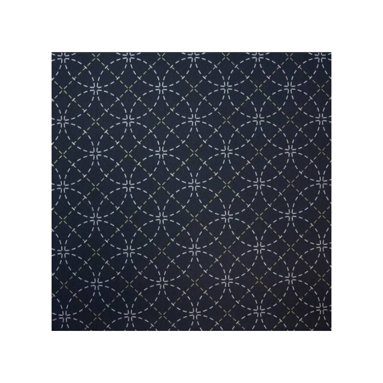 Tissu sashiko préimprimé - Shippo marine