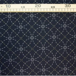 Tissu sashiko préimprimé - Shippo marine