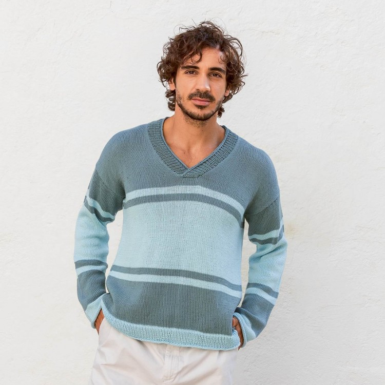 Kit de tricot - Pull rayé - Fair Cotton