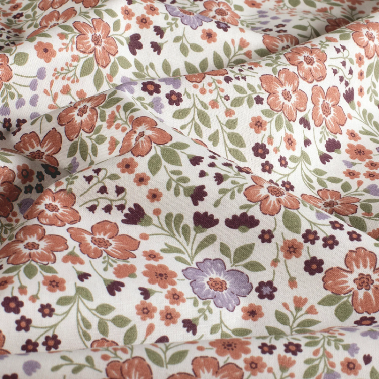 Tissu popeline - Églantine