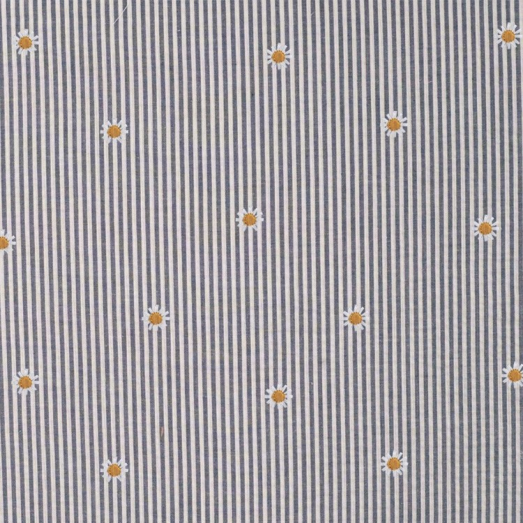 Tissu popeline - Stripe navy white