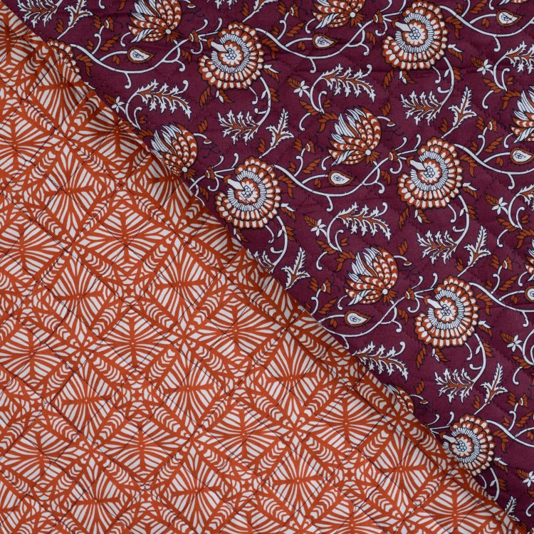 Tissu matelassé double face - Cachemire bordeaux