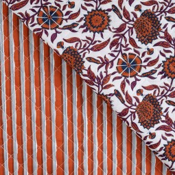 Tissu matelassé double face - Cachemire écru