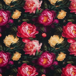 Tissu canvas - Peinture fleurie