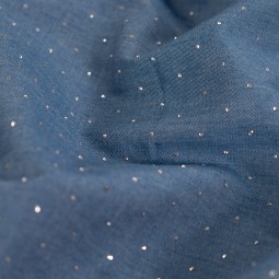 Tissu coton - Denim strass