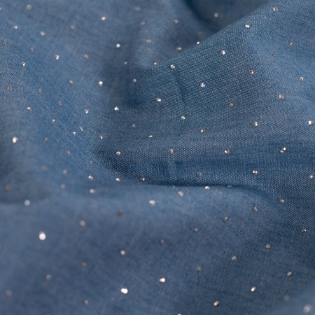 Tissu coton - Denim strass