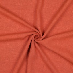 Tissu viscose et lin - Terracotta