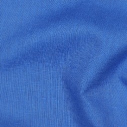 Tissu lin lavé et coton - Bleu cobalt