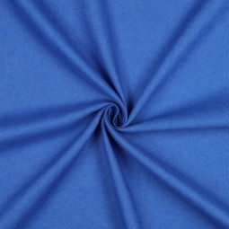 Tissu lin lavé et coton - Bleu cobalt