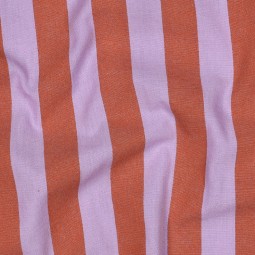 Tissu popeline - Rayures rose lavande