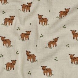 Tissu double gaze - Vache