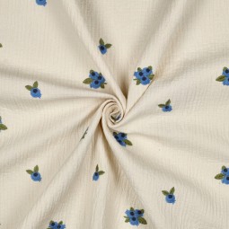 Tissu double gaze - Myrtilles