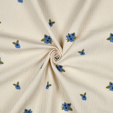 Tissu double gaze - Myrtilles