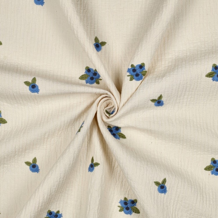 Tissu double gaze - Myrtilles