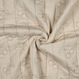 Tissu coton matelassé - Cerises