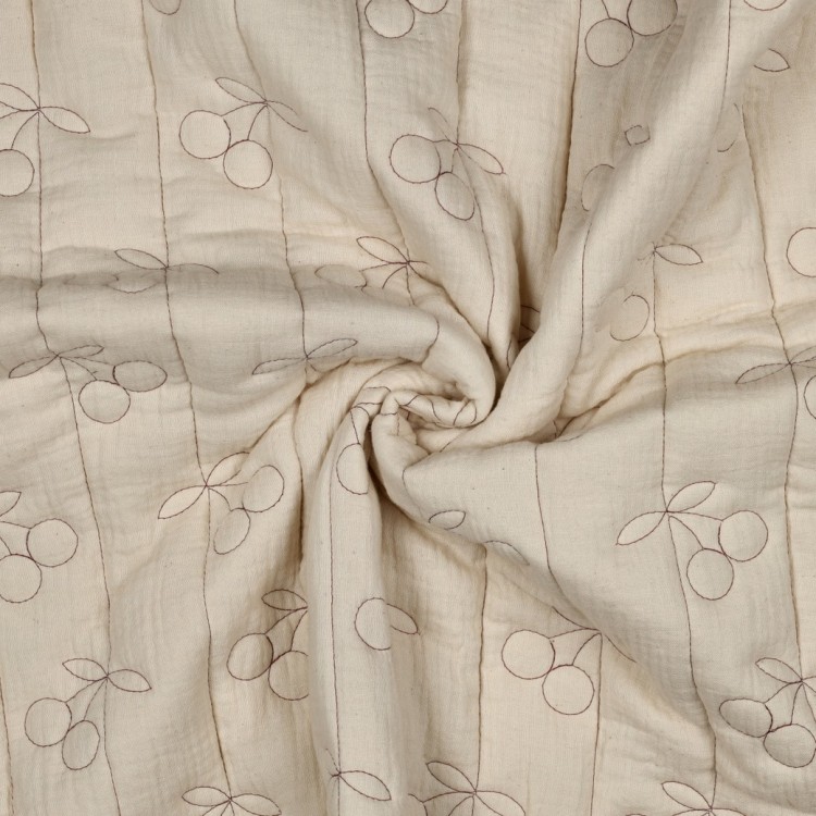 Tissu coton matelassé - Cerises
