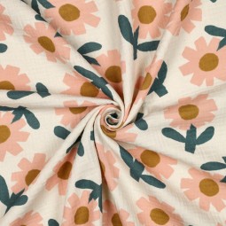 Tissu double gaze - Mélanie pèche