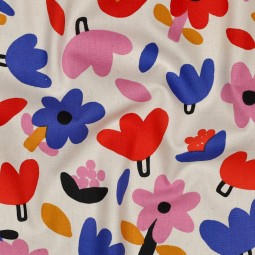 Tissu popeline - Jennifer rouge