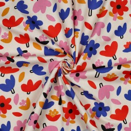 Tissu popeline - Jennifer rouge