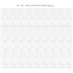 Support intissé motifs Arbres miniatures - 8 x 8 cm