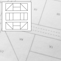 Support intissé motifs Carré grec - 20 x 20 cm