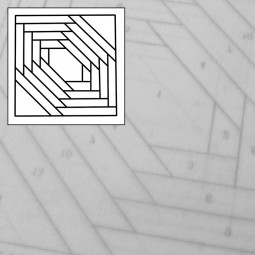 Support intissé motifs Log cabin Soleil levant - 18 x 18 cm