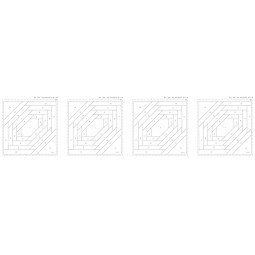 Support intissé motifs Log cabin Soleil levant - 18 x 18 cm