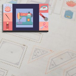 Support intissé motifs pour housse machine à coudre