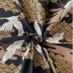 Tissu japonais - Naka 1750 - Grue noir