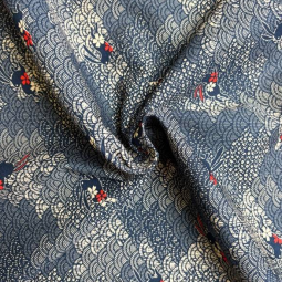 Tissu japonais - Lapin et seigaiha