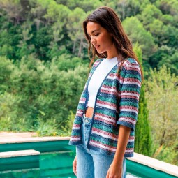 Kit de crochet - Gilet rayé - Fair Cotton