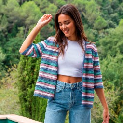 Kit de crochet - Gilet rayé - Fair Cotton