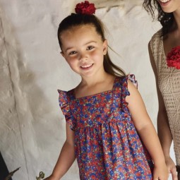 Tissu Katia fabrics - Popeline de coton - Floral bleu marine