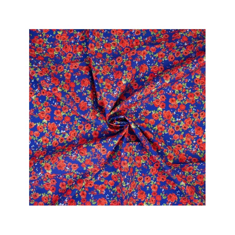 Tissu Katia fabrics - Popeline de coton - Floral bleu marine