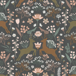 Art Gallery Fabrics - Botanist - Woodlandia Charcoal