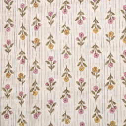 Tissu double gaze - Aesa blanc vert