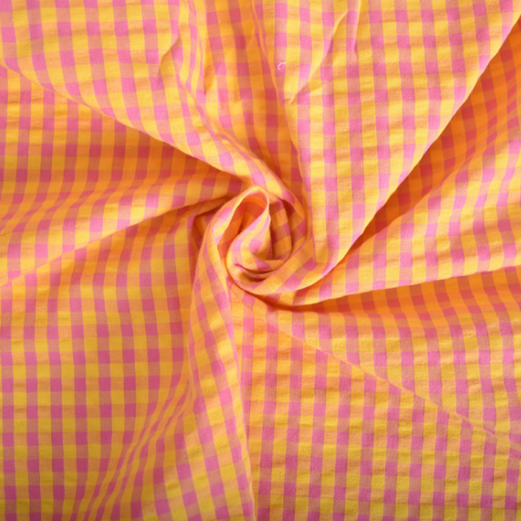 issu coton seersucker - Eli jaune bonbon