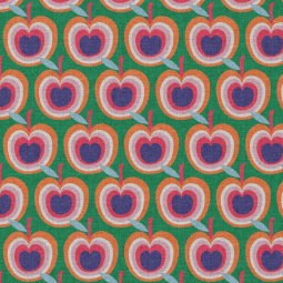 Tissu demi natte - Grann vert rouge