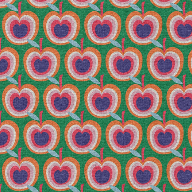 Tissu demi natte - Grann vert rouge