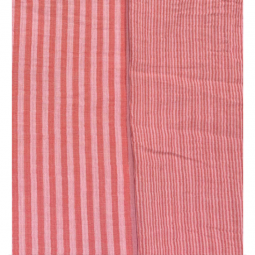 Tissu double gaze - Stripes rose cerise