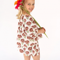 Tissu double gaze - Tulipe blanc cassé