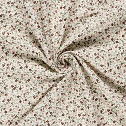 Tissu double gaze - Pâquerette blanc cassé