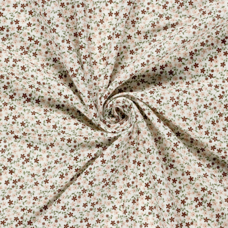 Tissu double gaze - Pâquerette blanc cassé