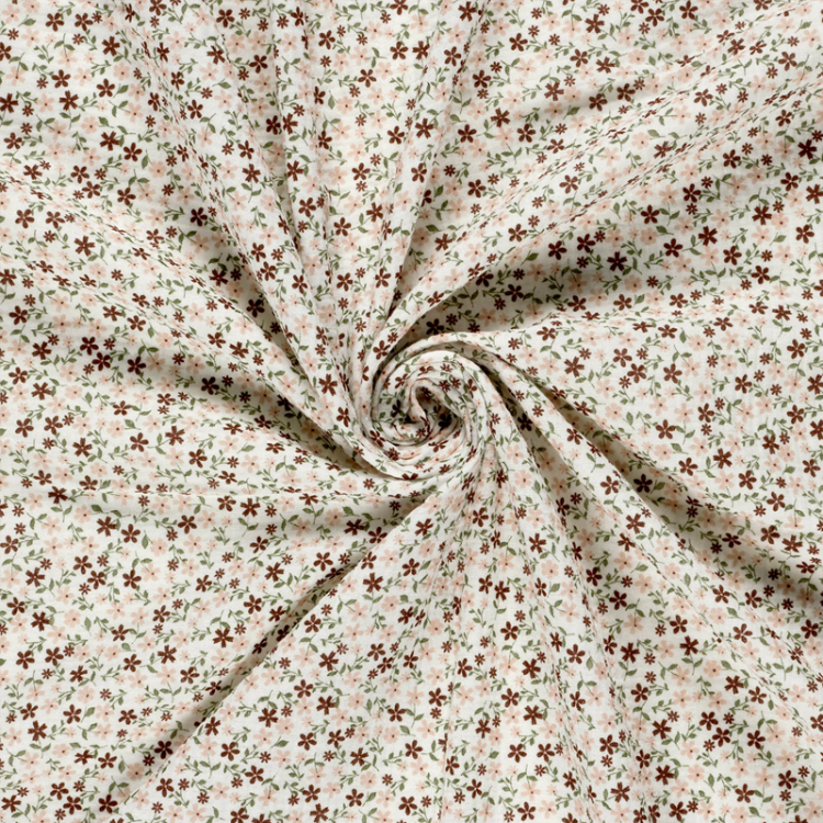 Tissu double gaze - Pâquerette blanc cassé
