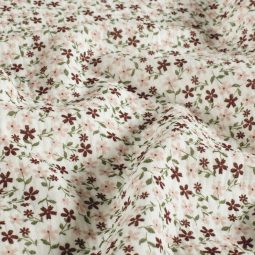 Tissu double gaze - Pâquerette blanc cassé