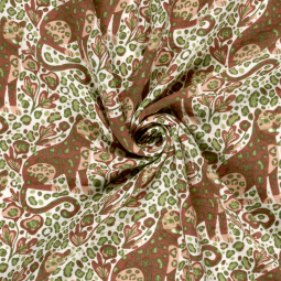 Tissu double gaze - Panthère blanc cassé