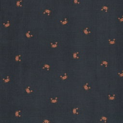 Tissu double gaze - Crabe bleu marine